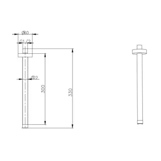Кронштейн для верхнего душа Boheme Uno 629-UNO-G золото
